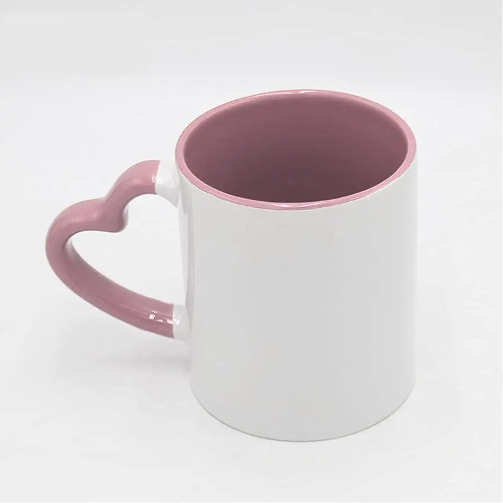 mug sublimation interieur rose anse coeur 330ml mug sublimation interieur rose anse coeur 330ml